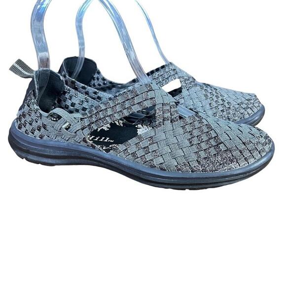 Cobb Hill New Balance Wow Woven Womens Silver Stretch Flats Sporty Shoes sz 6M - Picture 1 of 16